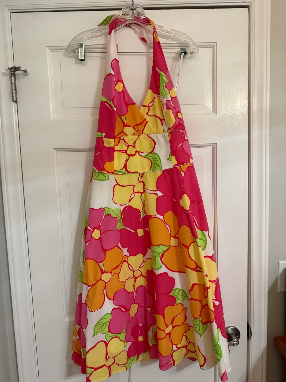 Lilly Pulitzer Pink and Yellow Floral Halter Sundress
